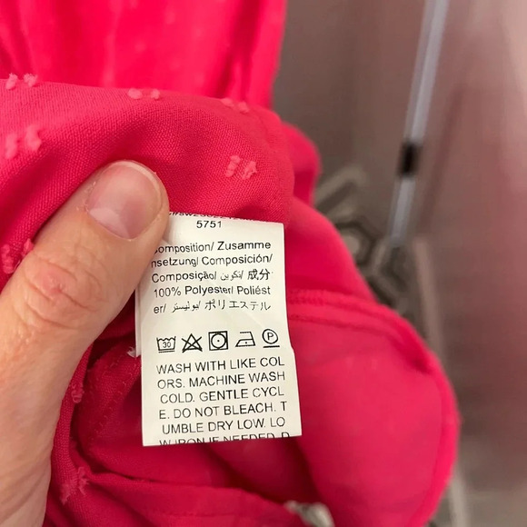 SHEIN Swiss dot A-Line magenta sleeveless dress size Large - Picture 4 of 5